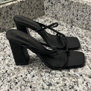 PrettyLittleThing Black Heeled Sandals